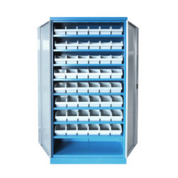 Armoire Haute IDEO 100 Porte Battante 8 Étagères 48 Bacs à Bec 3L