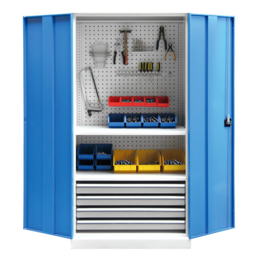 Armoire Haute QUALI 950 2 Étagères + 4 Tiroirs + 1 Panneau porte-outils