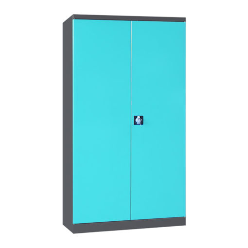 Armoire Haute IDEO 100 Porte Battante 8 Étagères 36 Bacs à Bec 8L