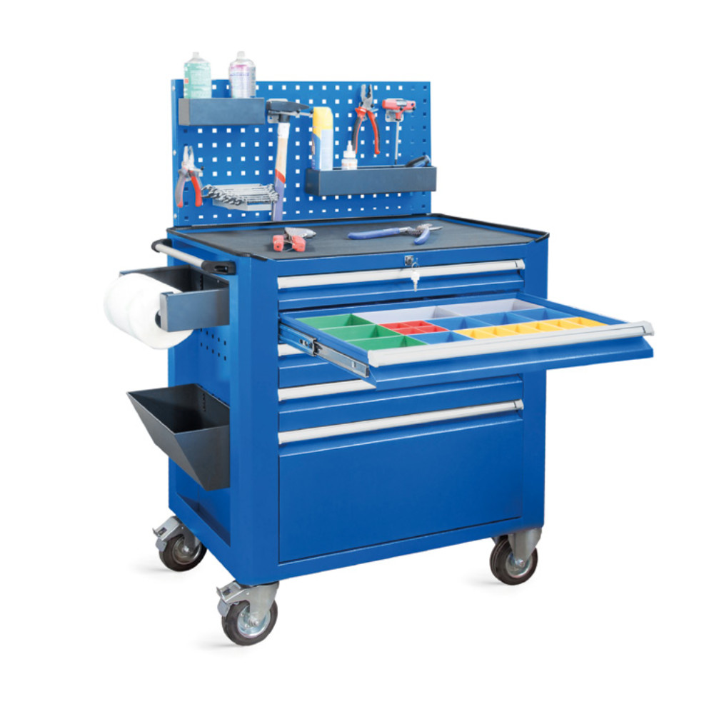 Servante d'Atelier QUALI SERV-BG - 1 Porte + 2 Tablettes - BLEU - Mon  Atelier Pro