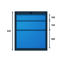 Caisson Type B pour Établis TIRIO 3 Tiroirs