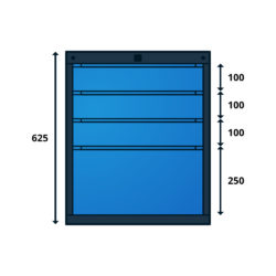 Caisson Type G pour Établis TIRIO 4 Tiroirs