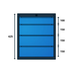 Caisson Type L pour Établis TIRIO 4 Tiroirs