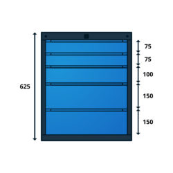 Caisson Type M pour Établis TIRIO 5 Tiroirs