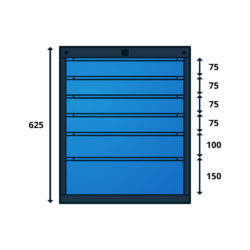 Caisson Type N pour Établis TIRIO 6 Tiroirs