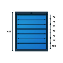 Caisson Type P pour Établis TIRIO 7 Tiroirs
