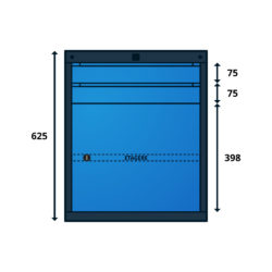 Caisson Type T pour Établis TIRIO 2 Tiroirs 1 Porte