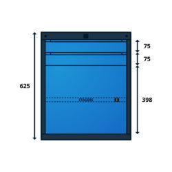 Caisson Type Z pour Établis TIRIO 2 Tiroirs 1 Porte